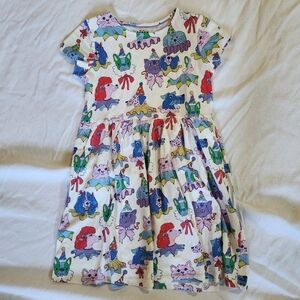 Mini Boden Parade Pets Dress 12 | Girls Animal Print Party Play Dress Rainbow